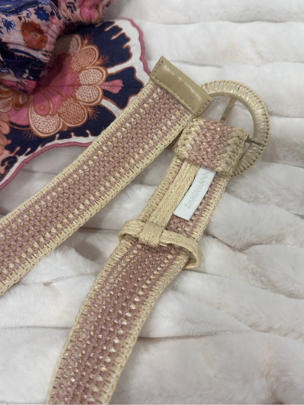 Zimmermann Pink and Navy Floral Puff-Sleeve Mini Dress - Picture 7 of 7